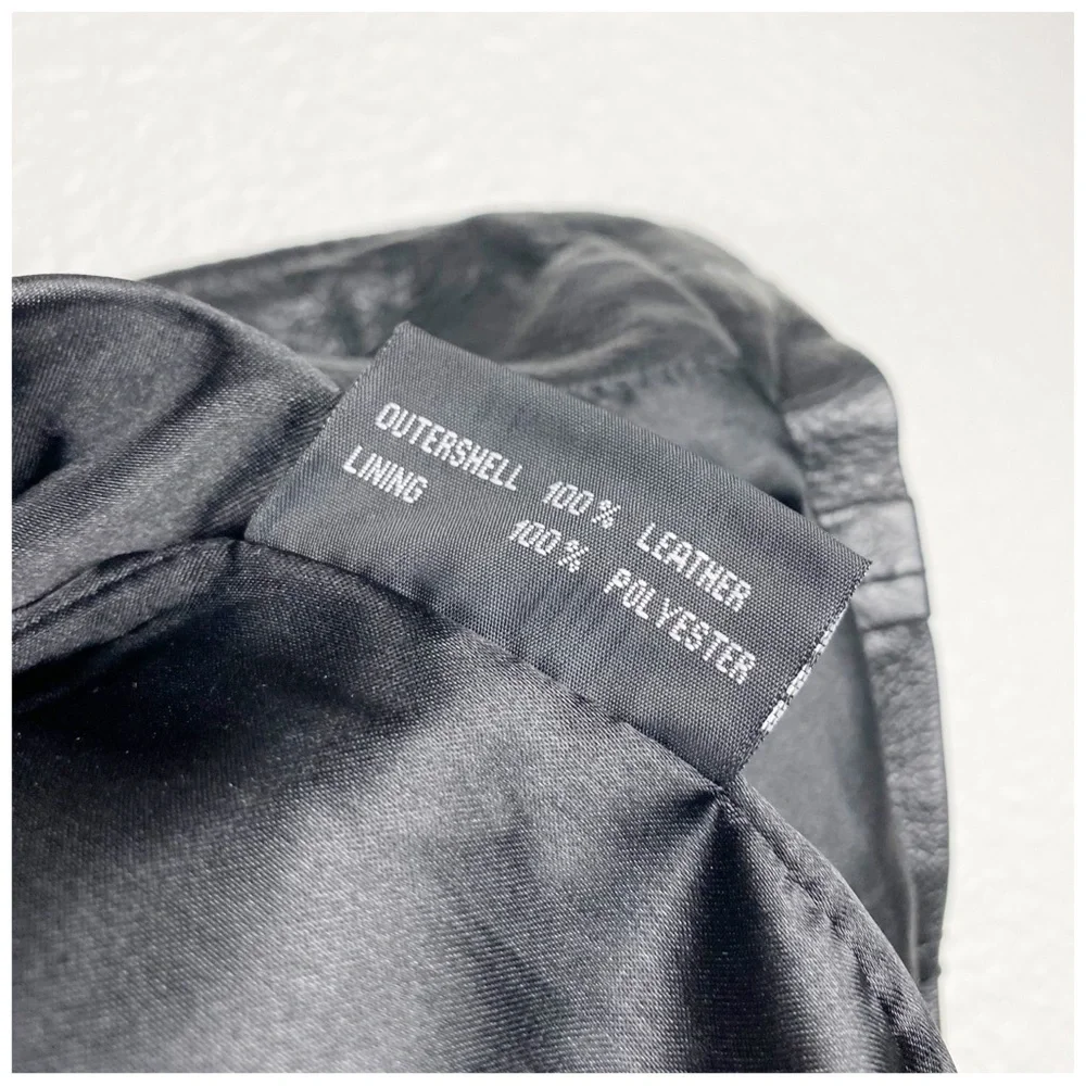 Whetblu Black Asymmetric Zip Leather Jacket Size Medium‎ - Picture 11 of 11